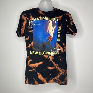 Past, present, future, new beginnings men's black acid wash T-shirt